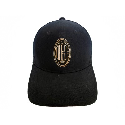 BASEBALL CAP AC MILAN LOGO ORO UFFICIALE NERO