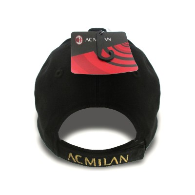 CAPPELLO BASEBALL CAP AC MILAN LOGO ORO UFFICIALE NERO
