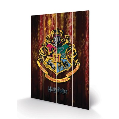PYRAMID INTERNATIONAL HARRY POTTER HOGWARTS CREST WOOD PRINT 60X40 CM