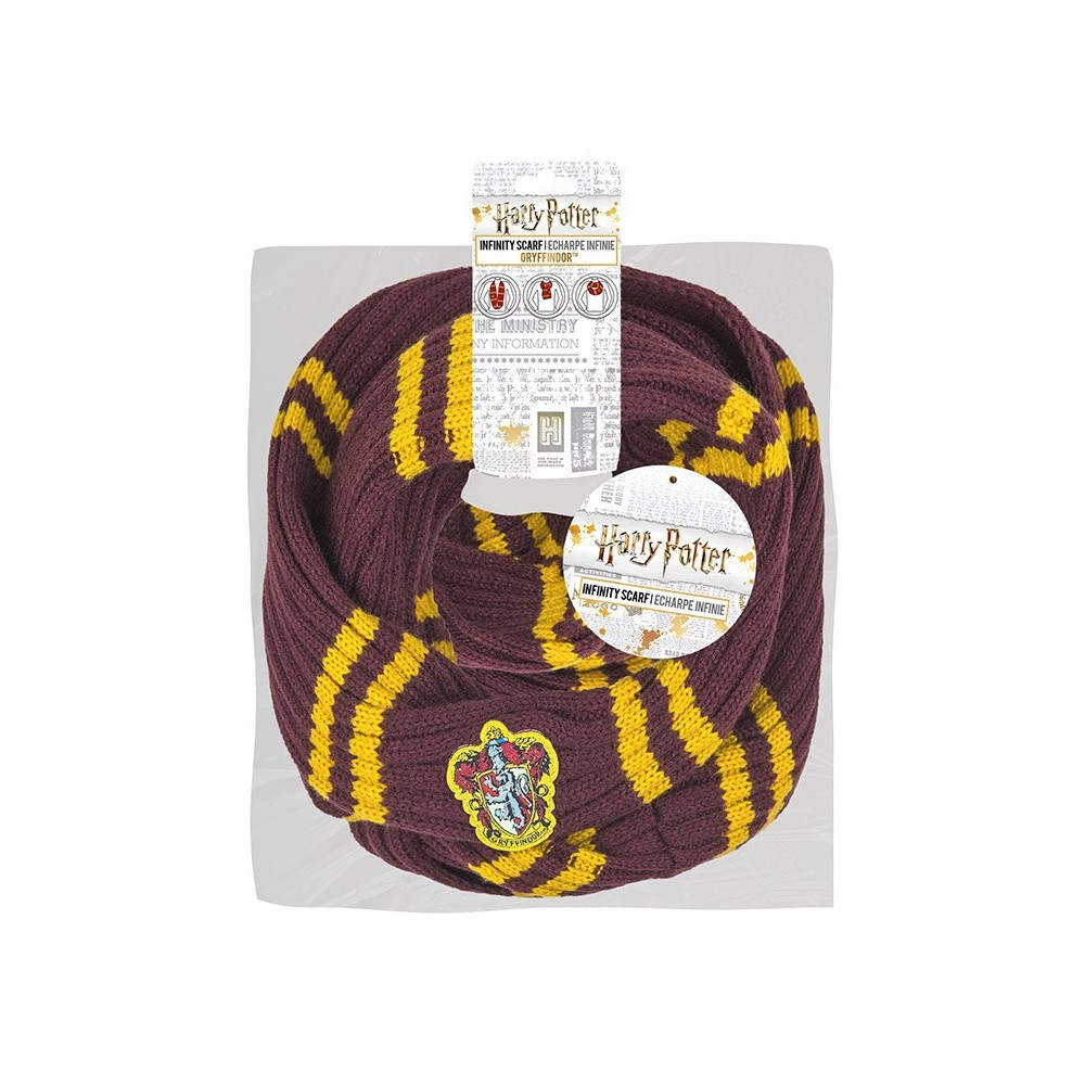 HARRY POTTER GRIFFINDOR GRIFONDORO INFINITE SCARF SCIARPA AD ANELLO CINEREPLICAS