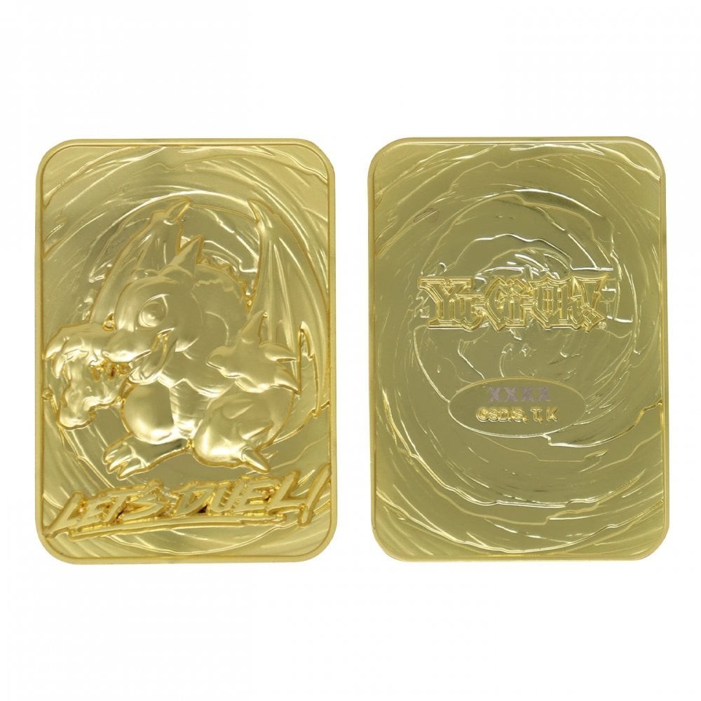 YU-GI-OH! LIMITED EDITION BABY DRAGON 24 KARAT GOLD PLATED CARTA IN METALLO PLACCATA ORO FANATTIK
