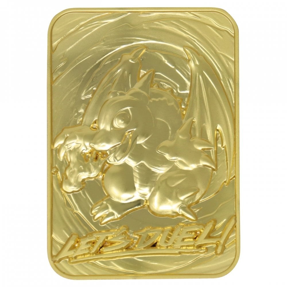 YU-GI-OH! LIMITED EDITION BABY DRAGON 24 KARAT GOLD PLATED CARTA IN METALLO PLACCATA ORO FANATTIK