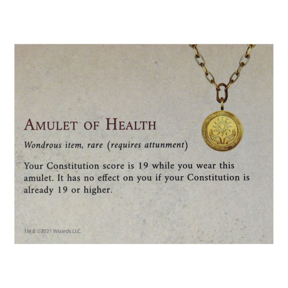 FANATTIK DUNGEONS AND DRAGONS 24 KARAT GOLD PLATED AMULET OF HEALTH MEDALLION REPLICA
