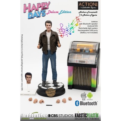 HAPPY DAYS FONZIE WITH JUKE BOX DELUXE ACTION FIGURE 30 CM 1/6 SCALE INFINITE STATUE