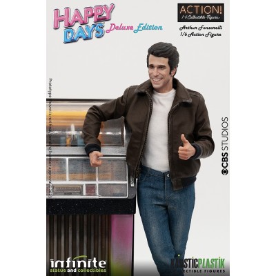 HAPPY DAYS FONZIE WITH JUKE BOX DELUXE ACTION FIGURE 30 CM 1/6 SCALE INFINITE STATUE