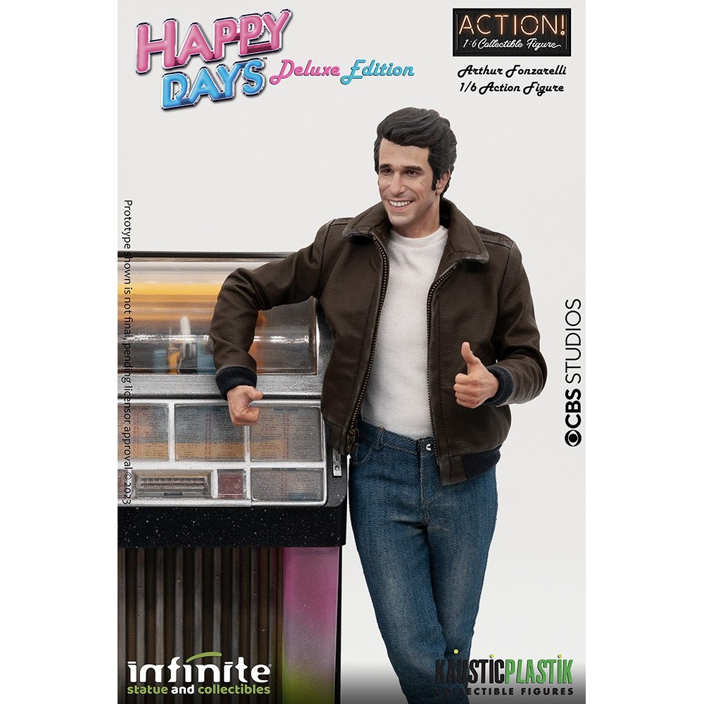 HAPPY DAYS FONZIE WITH JUKE BOX DELUXE ACTION FIGURE 30 CM 1/6 SCALE INFINITE STATUE