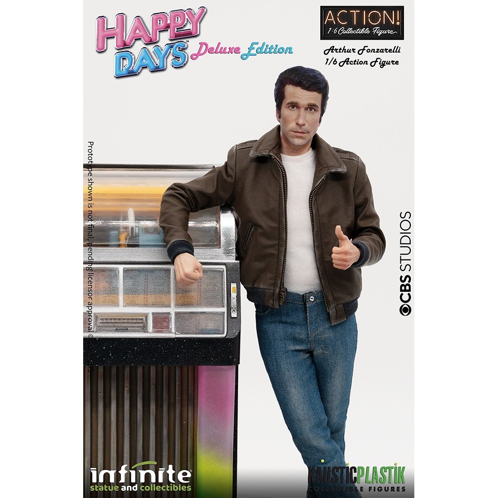 HAPPY DAYS FONZIE WITH JUKE BOX DELUXE ACTION FIGURE 30 CM 1/6 SCALE INFINITE STATUE