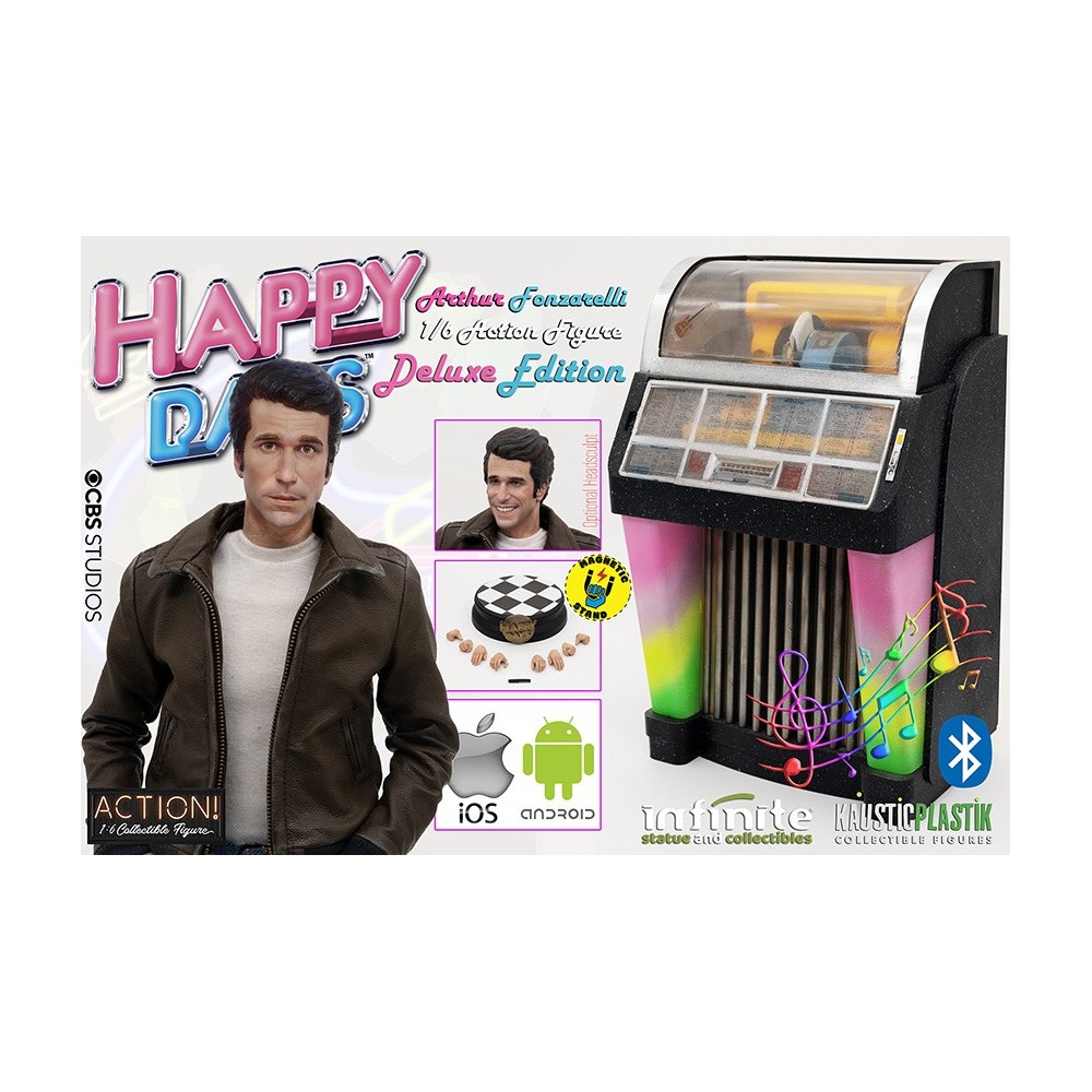 HAPPY DAYS FONZIE WITH JUKE BOX DELUXE ACTION FIGURE 30 CM 1/6 SCALE INFINITE STATUE