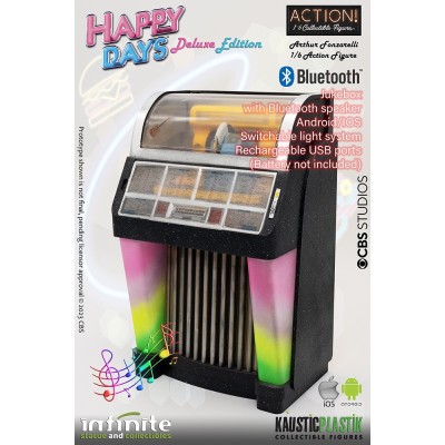 HAPPY DAYS FONZIE WITH JUKE BOX DELUXE ACTION FIGURE 30 CM 1/6 SCALE INFINITE STATUE