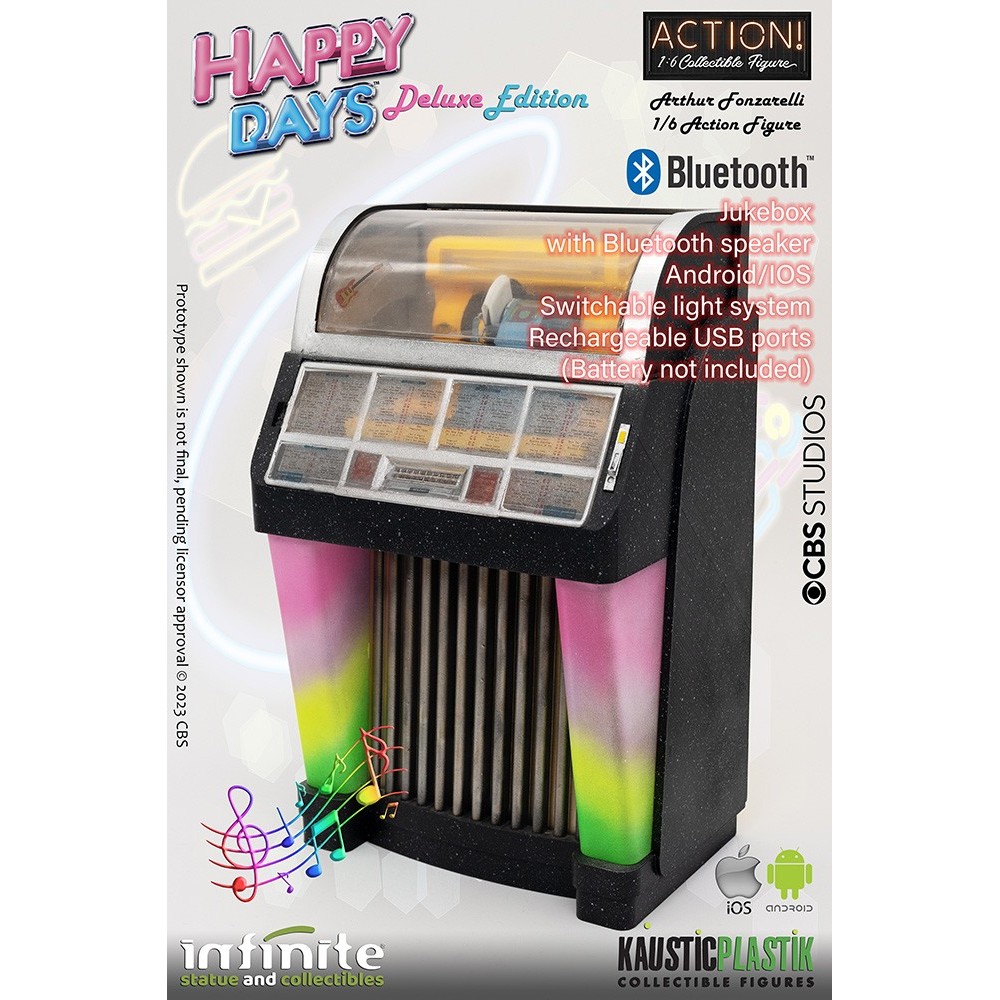 HAPPY DAYS FONZIE WITH JUKE BOX DELUXE ACTION FIGURE 30 CM 1/6 SCALE INFINITE STATUE