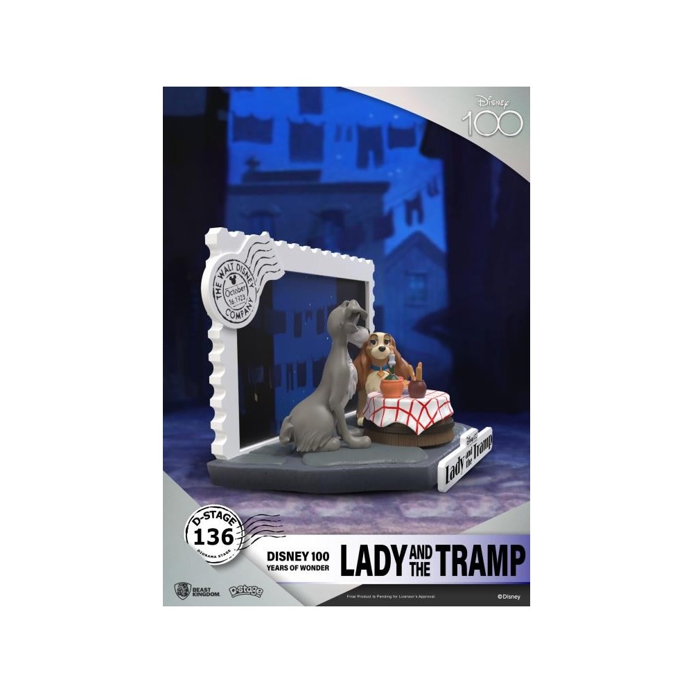 BEAST KINGDOM D-STAGE DISNEY 100 YEARS LADY AND THE TRAMP STATUE FIGURE DIORAMA