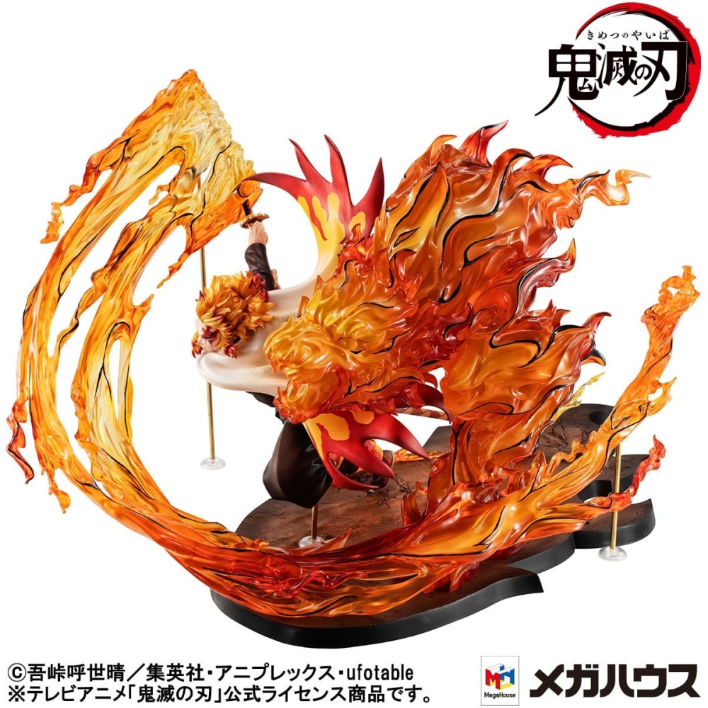 DEMON SLAYER KYOJURO RENGOKU FLAME BREATH GEM STATUA FIGURE MEGAHOUSE