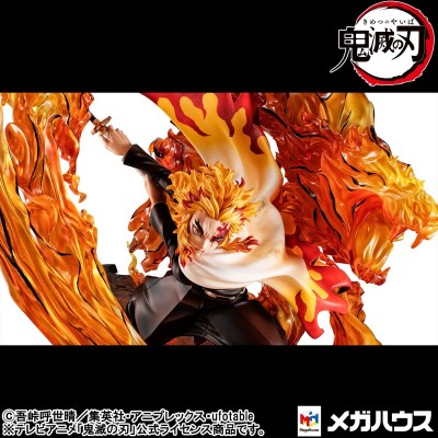 DEMON SLAYER KYOJURO RENGOKU FLAME BREATH GEM STATUA FIGURE MEGAHOUSE