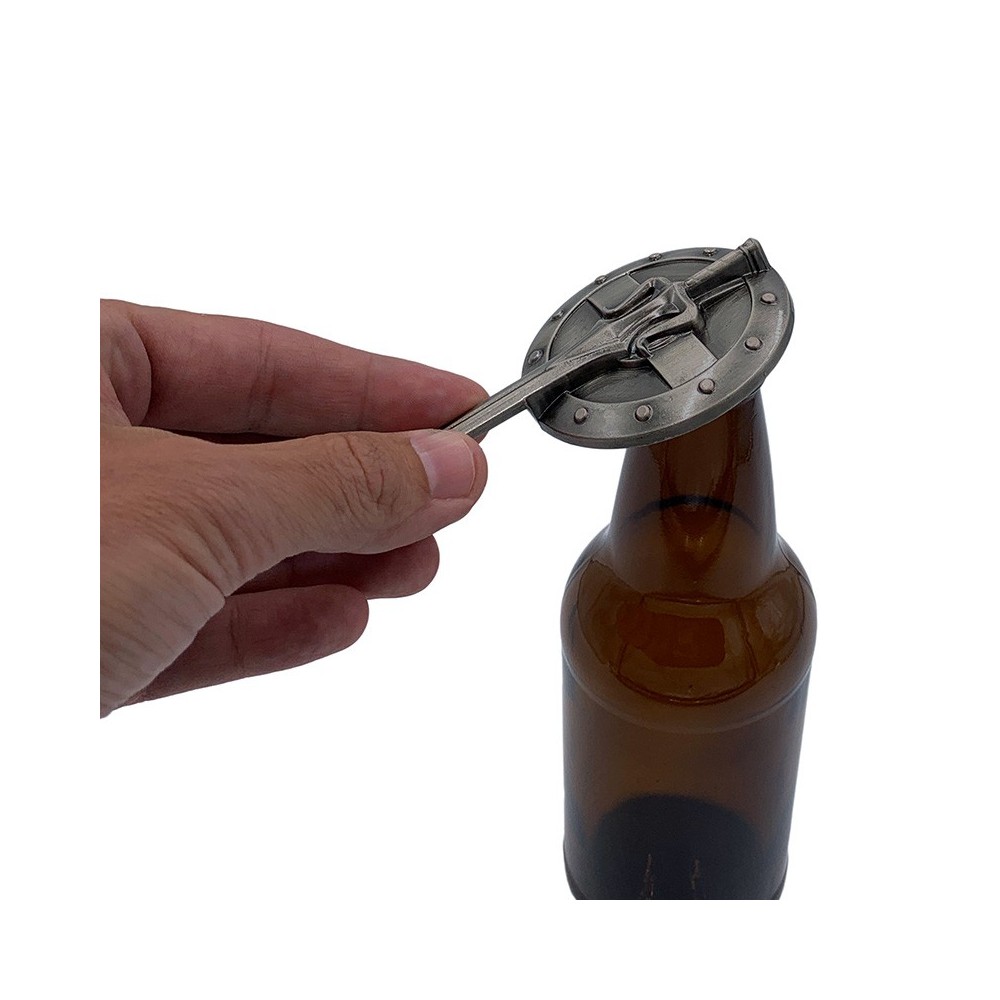 FACTORY ENTERTAINMENT MASTERS OF THE UNIVERSE REVELATION POWER SWORD AND SHIELD METAL BOTTLE OPENER