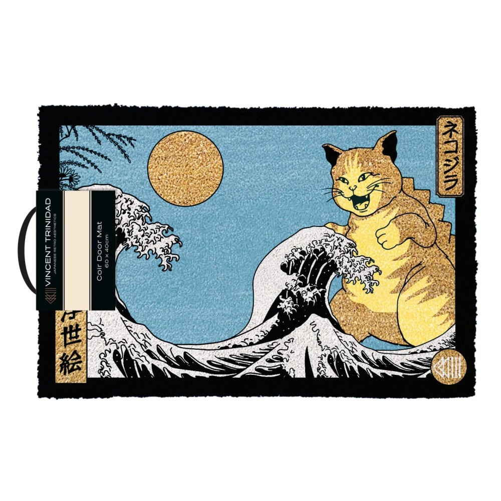 PYRAMID INTERNATIONAL VINCENT TRINIDAD CATZILLA UKIYOE DOORMAT 40X60CM