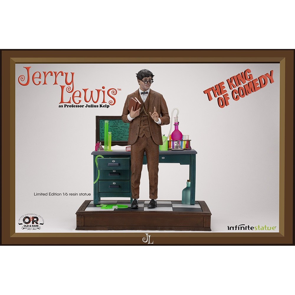 INFINITE STATUE JERRY LEWIS AS PROFESSOR JULIUS KELP STATUE 30 CM 1/6 OLD AND RARE RESIN FIGURE
