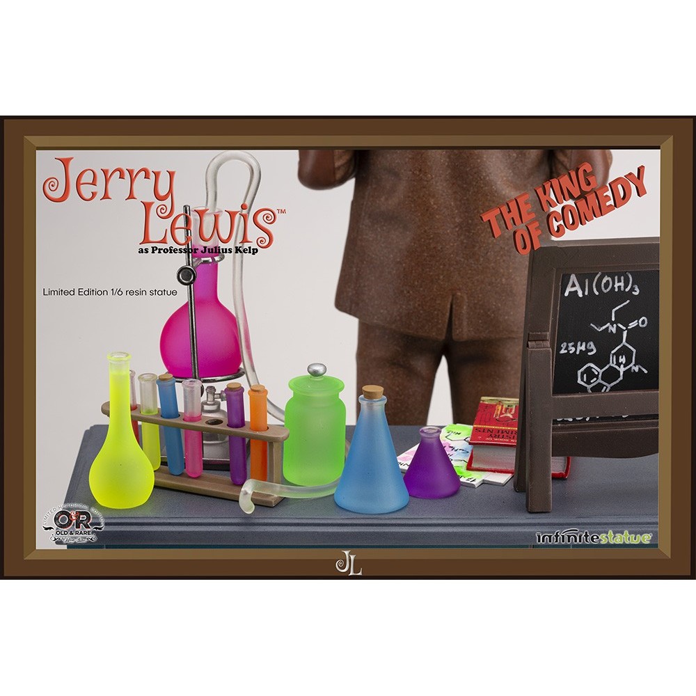 INFINITE STATUE JERRY LEWIS AS PROFESSOR JULIUS KELP STATUE 30 CM 1/6 OLD AND RARE RESIN FIGURE