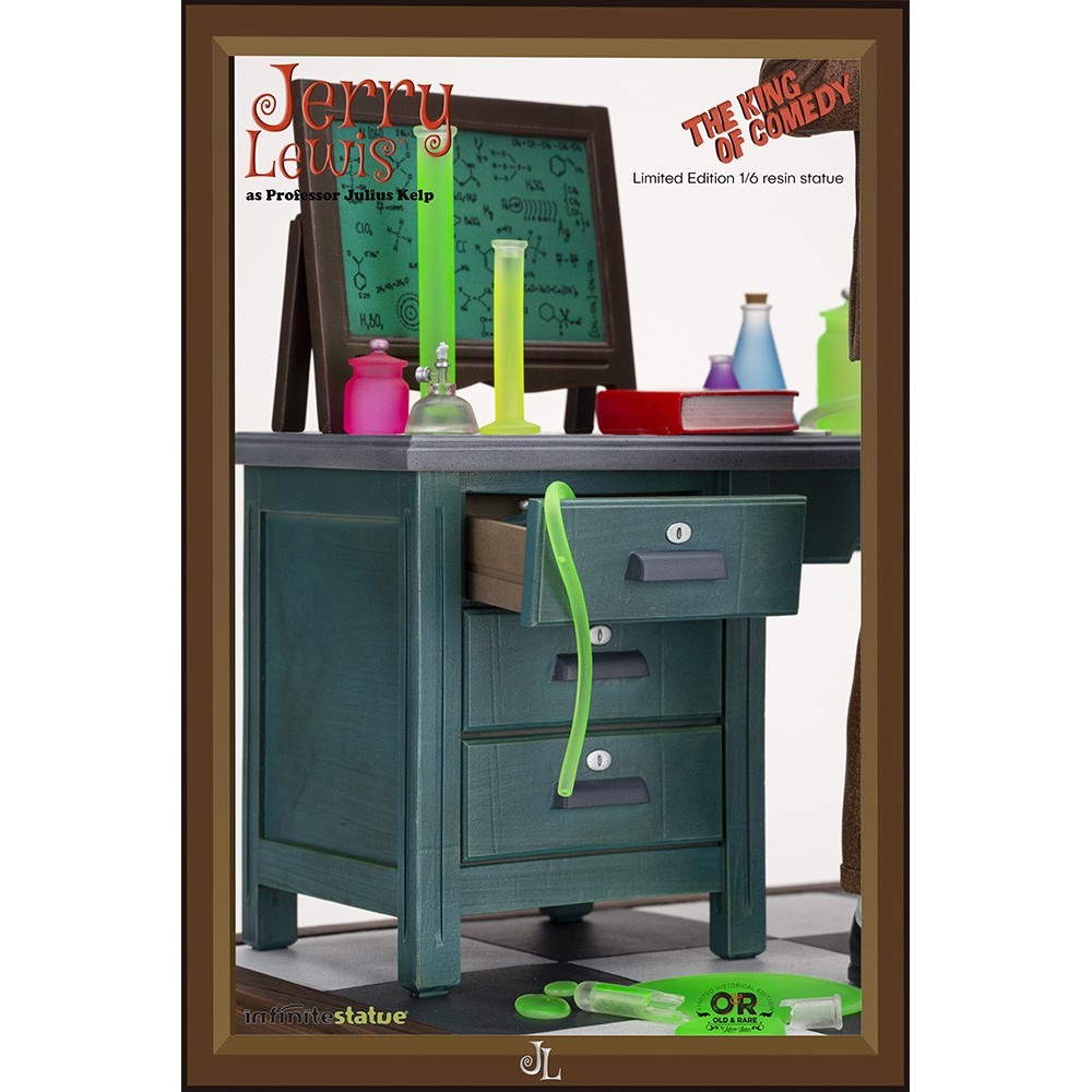 INFINITE STATUE JERRY LEWIS AS PROFESSOR JULIUS KELP STATUE 30 CM 1/6 OLD AND RARE RESIN FIGURE