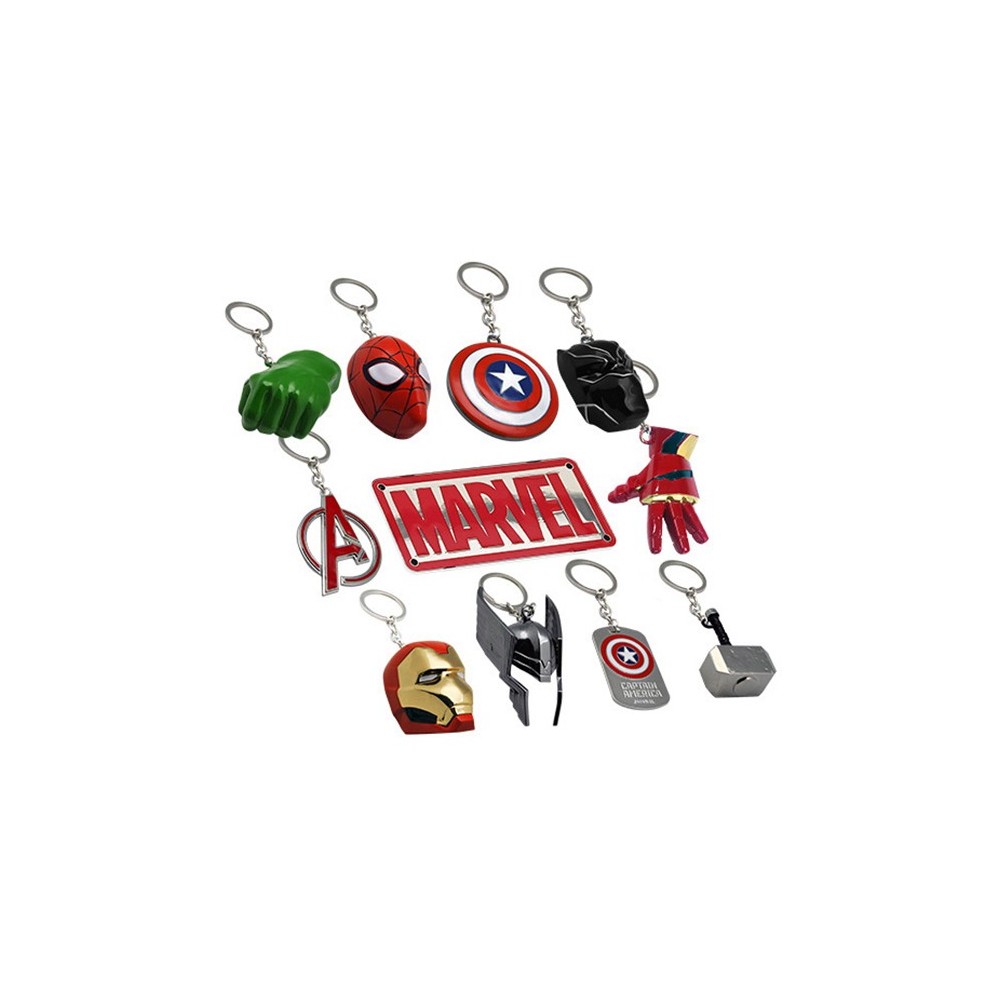 KIDS LICENSING MARVEL 3D KEYCHAIN KEYRING SET 10X