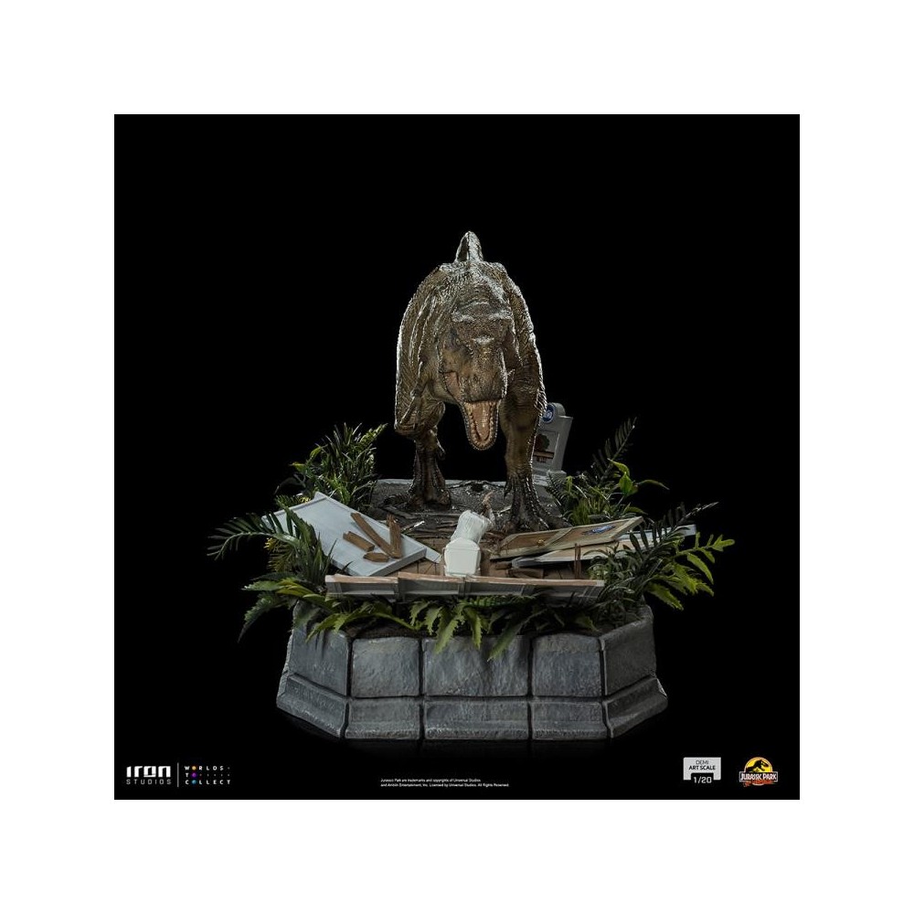 IRON STUDIOS JURASSIC PARK T.REX AND DONALD DEMI ART SCALE 1/20 STATUE FIGURE