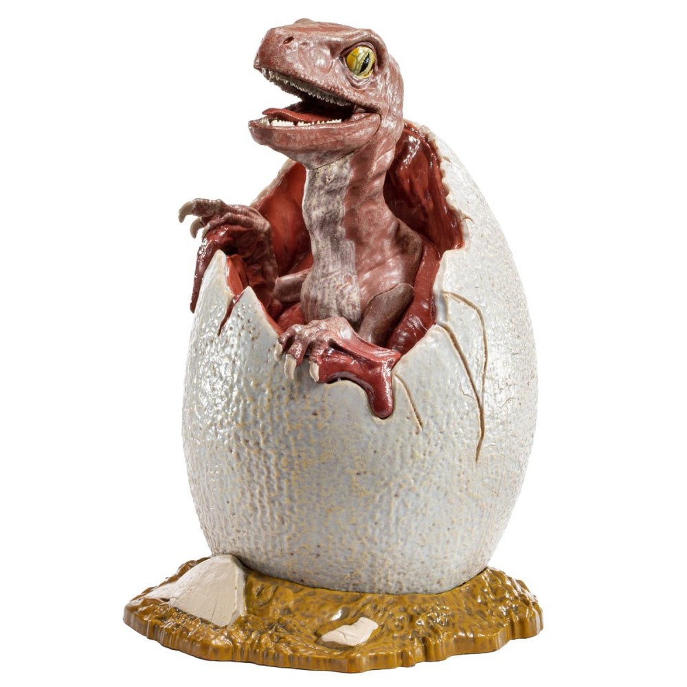 NOBLE COLLECTIONS JURASSIC PARK VELOCIRAPTOR EGG STATUE FIGURE DIORAMA