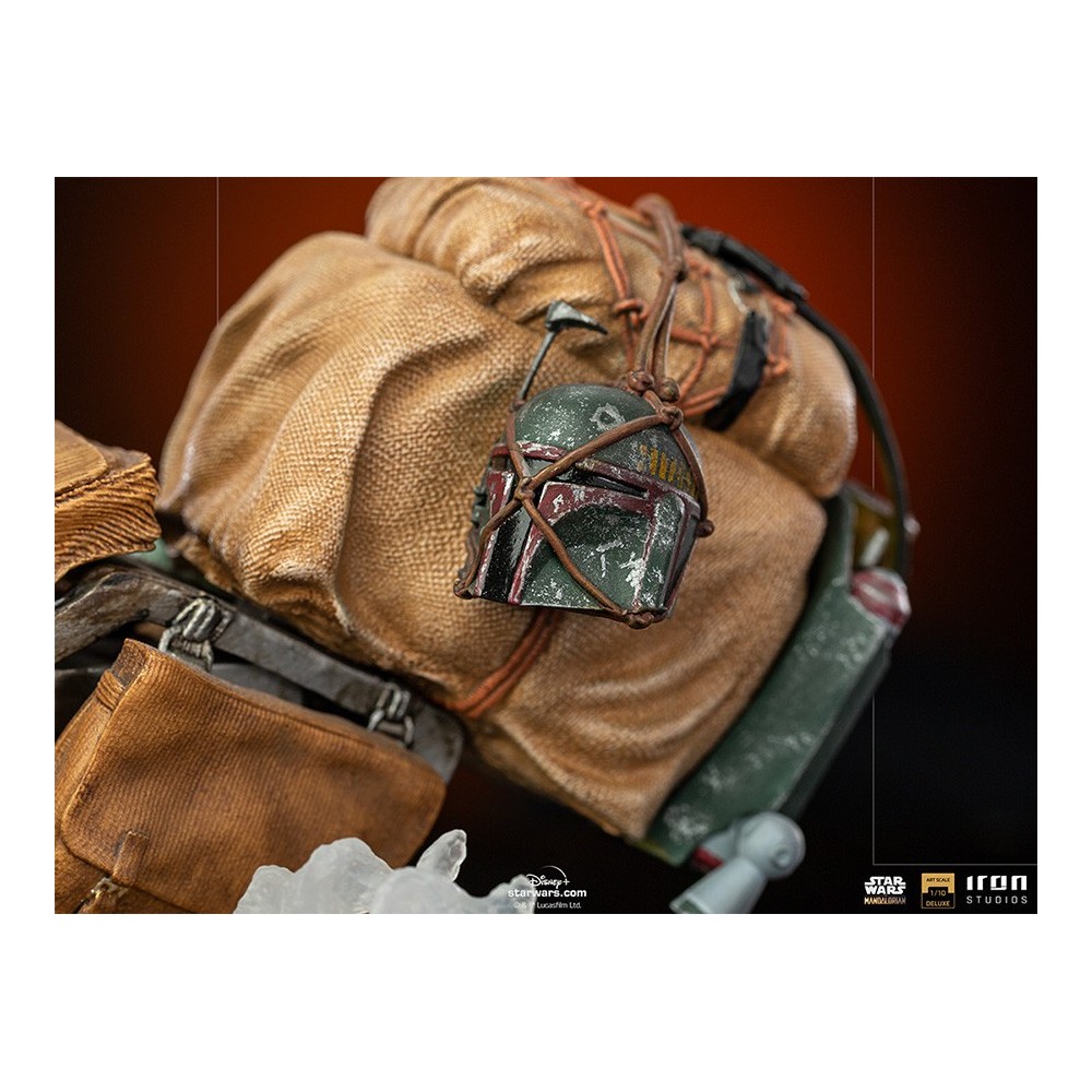 IRON STUDIOS THE MANDALORIAN ON SPEEDERBIKE DELUXE ART SCALE 1/10 STATUE FIGURE