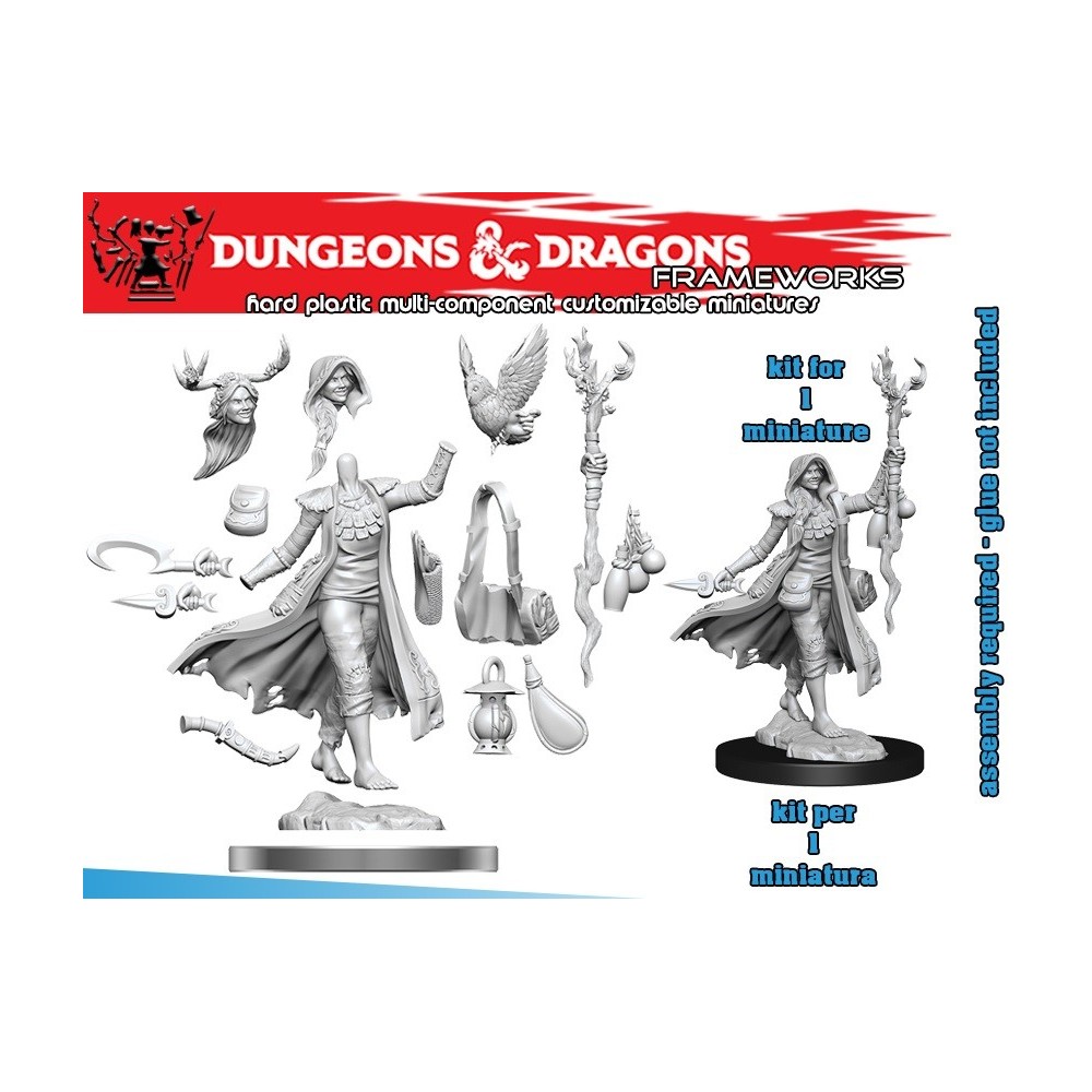 DUNGEONS AND DRAGONS FRAMEWORKS HUMAN DRUID FEMALE MODEL KIT MINIATURE FIGURE WIZKIDS