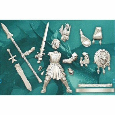 DUNGEONS AND DRAGONS FRAMEWORKS HUMAN FIGHTER FEMALE MODEL KIT MINIATURE FIGURE WIZKIDS