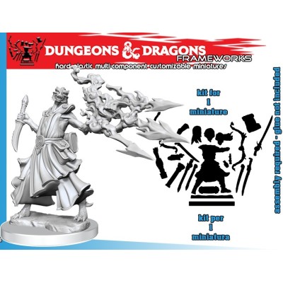 DUNGEONS AND DRAGONS FRAMEWORKS DRAGONBORN SORCERER FEMALE MODEL KIT MINIATURE FIGURE WIZKIDS