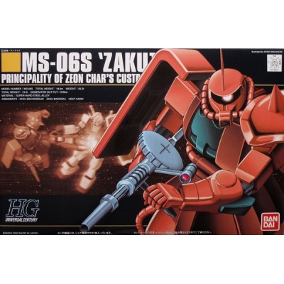 HIGH GRADE HGUC MS-06S ZAKU II CHAR CUSTOM 1/144 MODEL KIT BANDAI