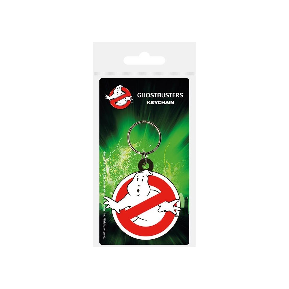 GHOSTBUSTERS LOGO RUBBER KEYCHAIN PORTACHIAVI IN GOMMA PYRAMID INTERNATIONAL