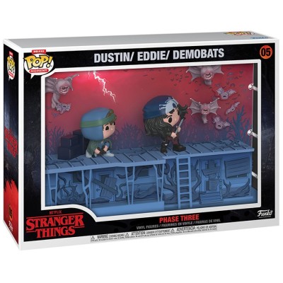 FUNKO STRANGER THINGS POP! MOMENT PHASE THREE DUSTIN EDDIE DEMOBATS VINYL BOBBLE-HEAD FIGURE DIORAMA