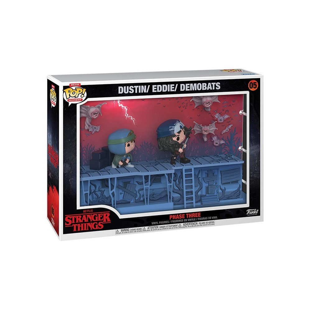 FUNKO STRANGER THINGS POP! MOMENT PHASE THREE DUSTIN EDDIE DEMOBATS VINYL BOBBLE-HEAD FIGURE DIORAMA