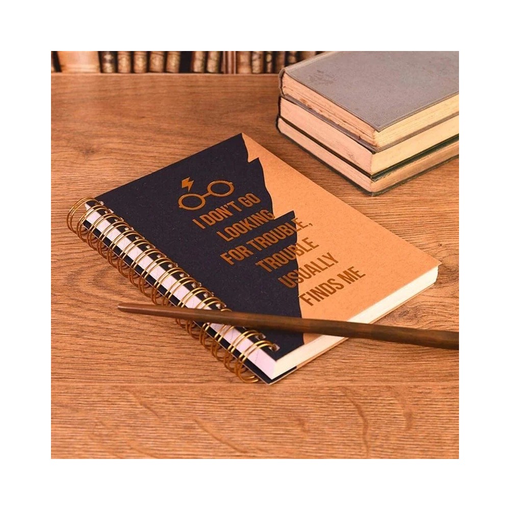 HARRY POTTER TROUBLE USUALLY FINDS ME A5 AGENDA SPIRALE TACCUINO PYRAMID INTERNATIONAL