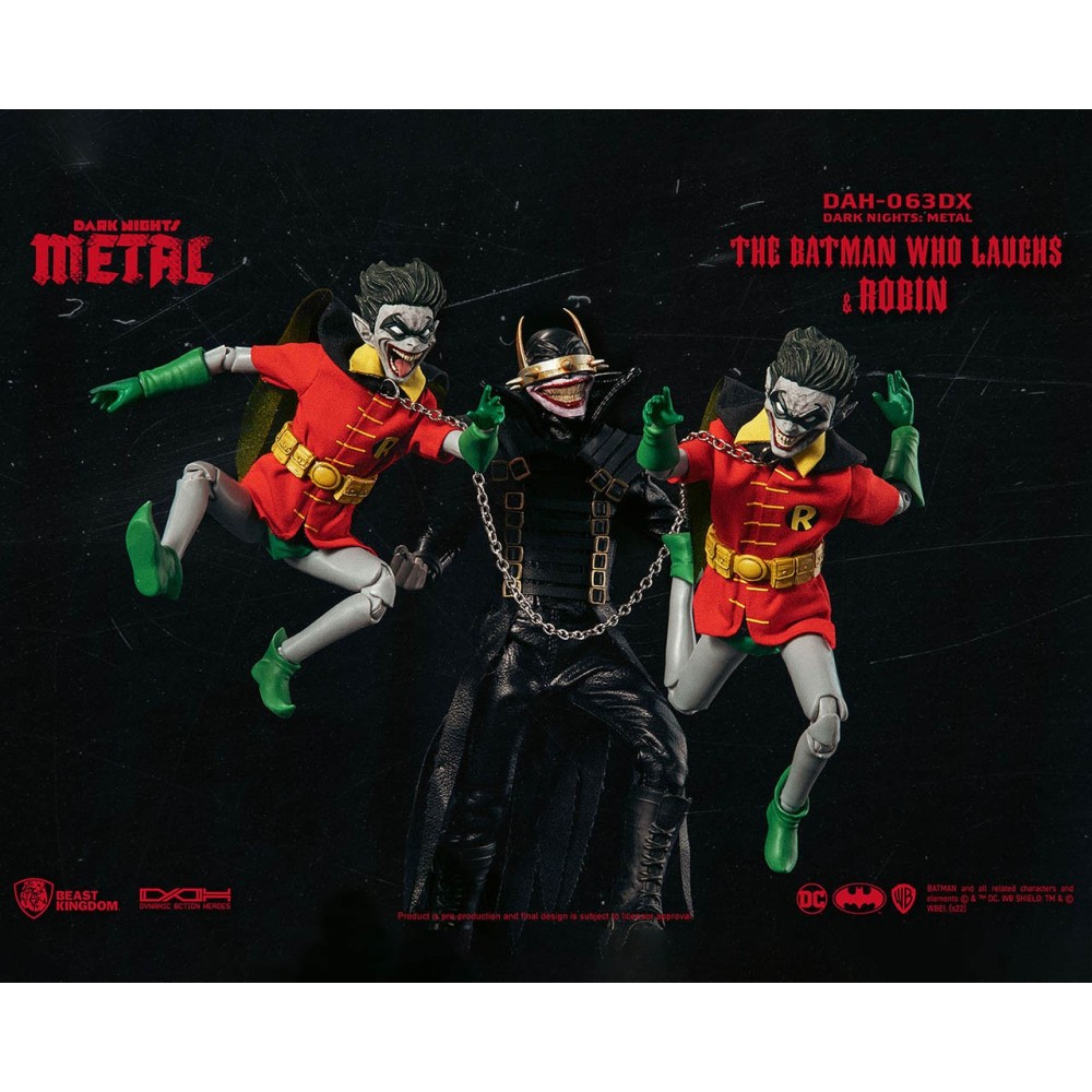 DARK NIGHTS METAL THE BATMAN WHO LAUGHS AND ROBIN DAH-063DX ACTION FIGURES BEAST KINGDOM