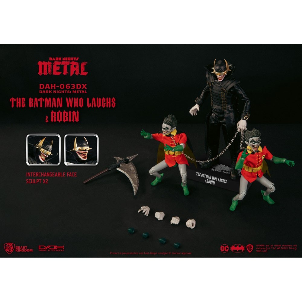 DARK NIGHTS METAL THE BATMAN WHO LAUGHS AND ROBIN DAH-063DX ACTION FIGURES BEAST KINGDOM