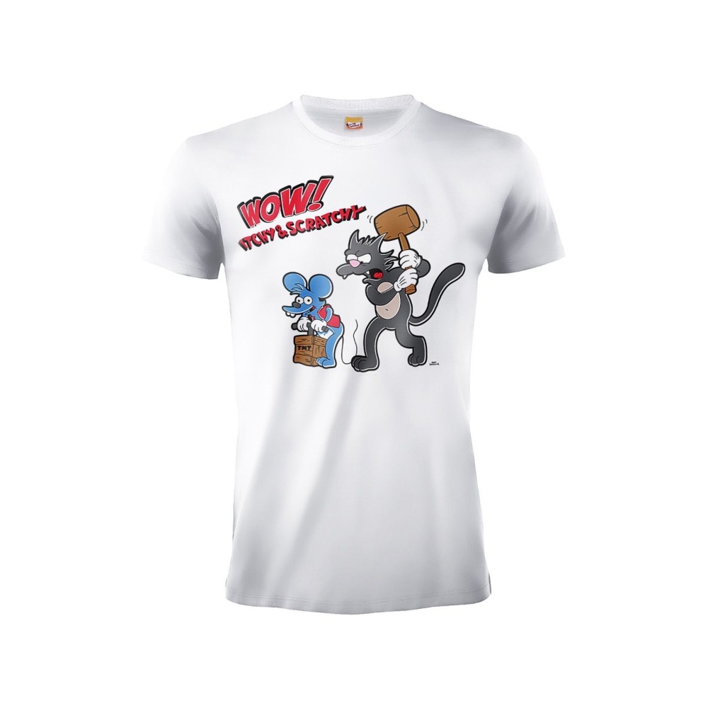 MAGLIA T SHIRT THE SIMPSONS GRATTACHECCA E FICHETTO