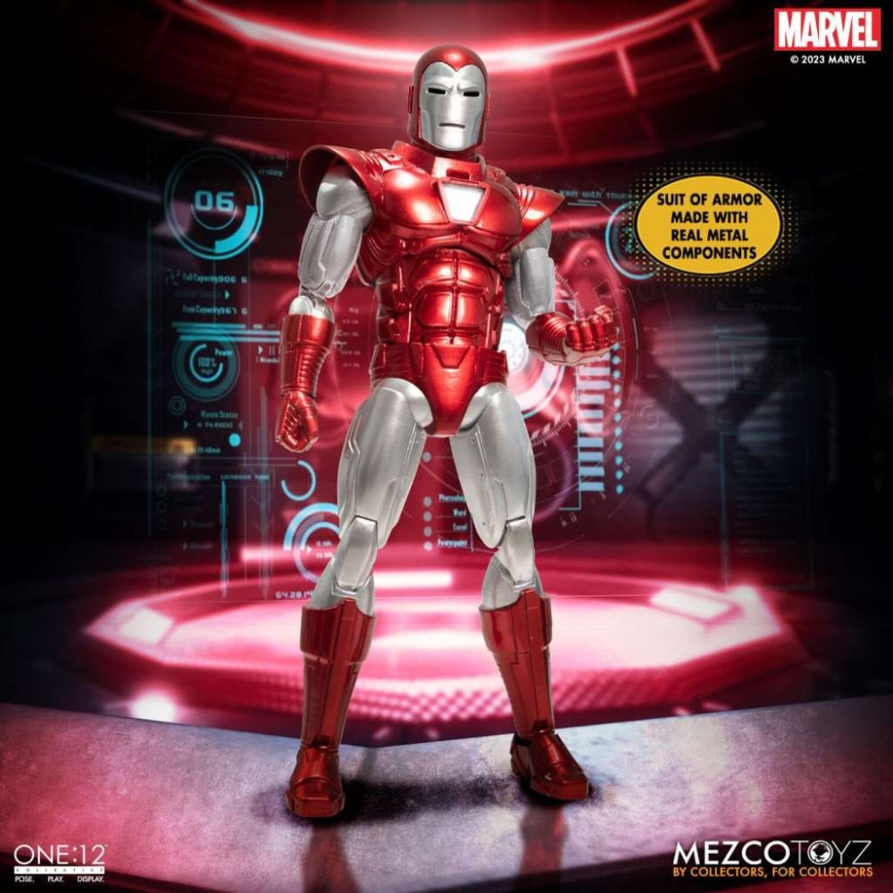 MEZCO TOYS IRON MAN SILVER CENTURION ONE:12 COLLECTIVE ACTION FIGURE