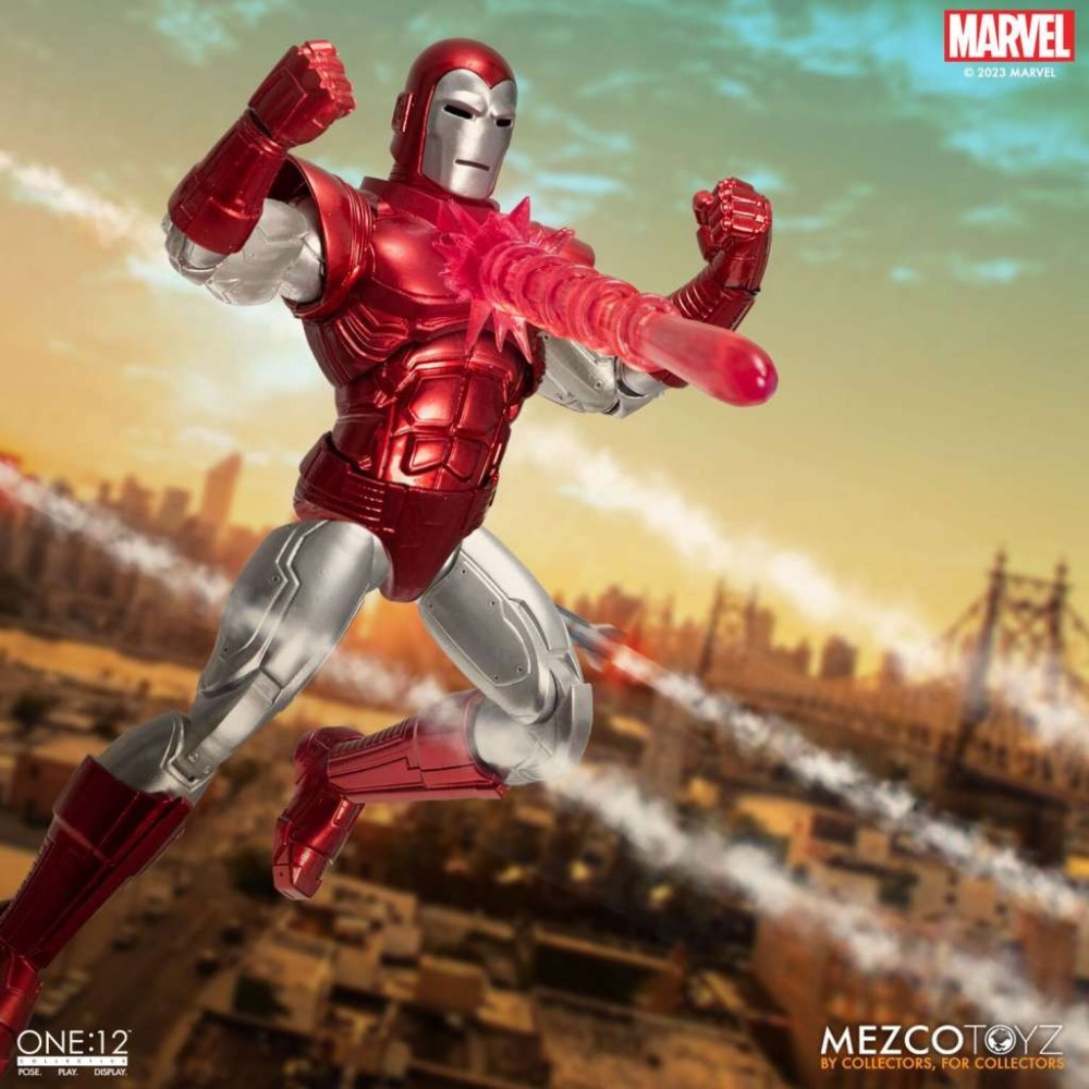 MEZCO TOYS IRON MAN SILVER CENTURION ONE:12 COLLECTIVE ACTION FIGURE