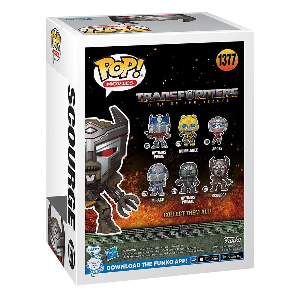 FUNKO FUNKO POP! TRANSFORMERS RISE OF THE BEASTS SCOURGE BOBBLE HEAD FIGURE