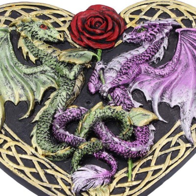 NEMESIS NOW DRAGON LOVE HEART INCENSE BURNER