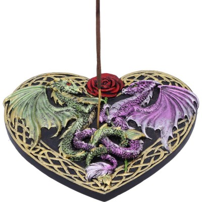 DRAGON LOVE HEART BRUCIAINCENSO INCENSE BURNER NEMESIS NOW