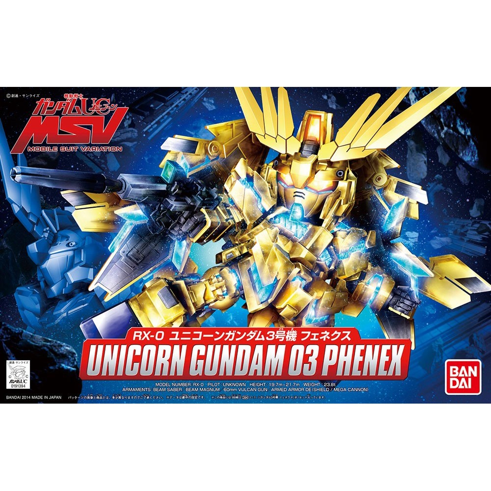 LEGEND BB UNICORN GUNDAM 03 PHENEX 10 CM MODEL KIT ACTION FIGURE BANDAI