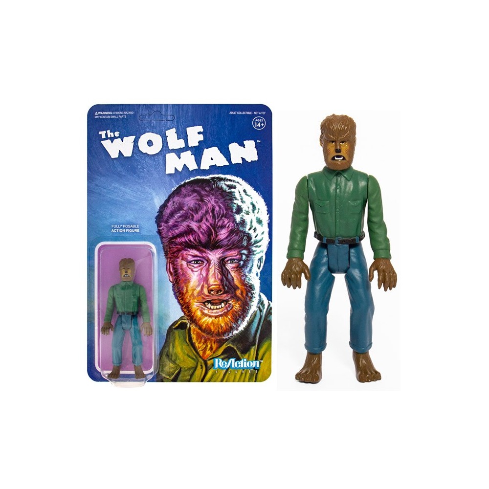SUPER7 UNIVERSAL MONSTERS THE WOLF MAN REACTION ACTION FIGURE