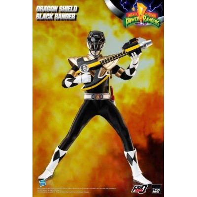 THREEZERO POWER RANGERS DRAGON SHIELD BLACK RANGER 30CM ACTION FIGURE