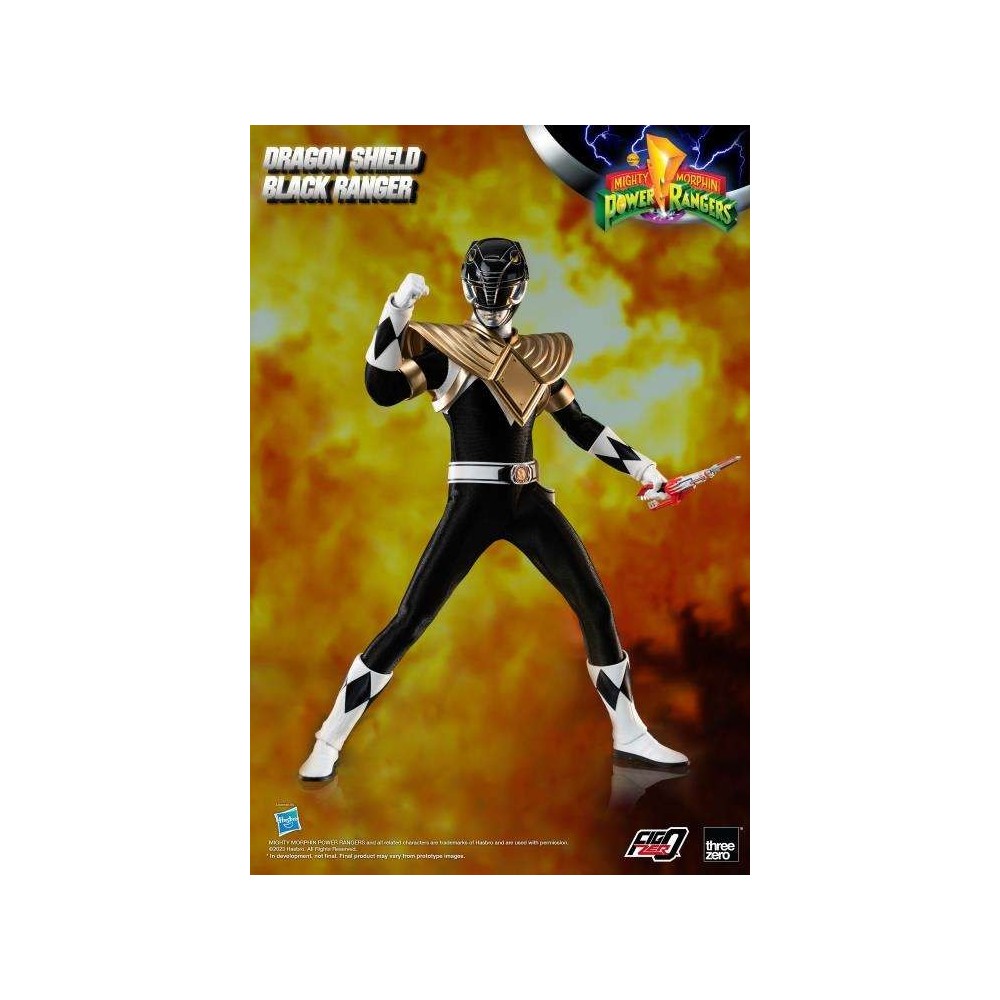 THREEZERO POWER RANGERS DRAGON SHIELD BLACK RANGER 30CM ACTION FIGURE