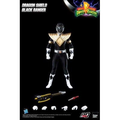 THREEZERO POWER RANGERS DRAGON SHIELD BLACK RANGER 30CM ACTION FIGURE