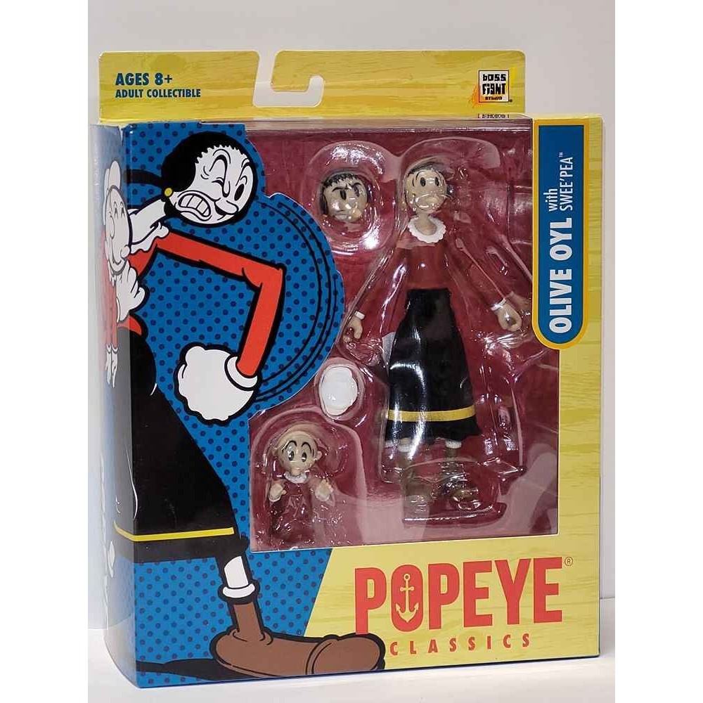 POPEYE CLASSICS WAVE 1 OLIVIA E PISELLINO ACTION FIGURE BOSS FIGHT STUDIO
