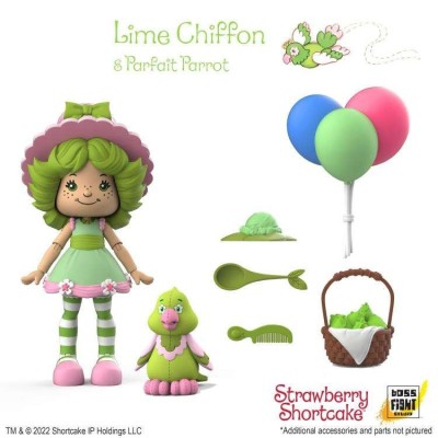 STRAWBERRY SHORTCAKE LIME CHIFFON & PARFAIT PARROT ACTION FIGURE BOSS FIGHT STUDIO