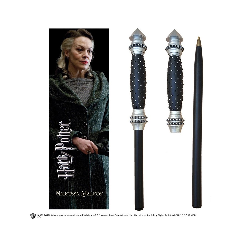 HARRY POTTER - NARCISSA MALFOY WAND PEN AND BOOKMARK PENNA E SEGNALIBRO NOBLE COLLECTIONS